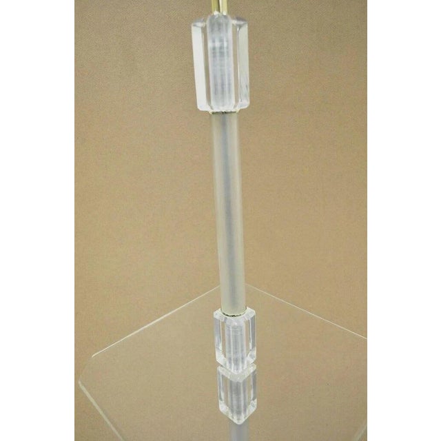 Mid-Century Modern Vintage Mid Century Modern Clear Lucite Occasional Accent Floor Lamp Side Table For Sale - Image 3 of 8