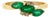 1 Carat Emerald & Diamond Three Stone Cluster Ring Size 8 in 14k Yellow Gold For Sale