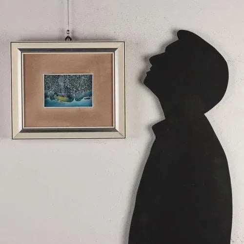 Oil on glass. In the lower right corner present the signature and date, accompanied by the artist's symbol, the stylized...