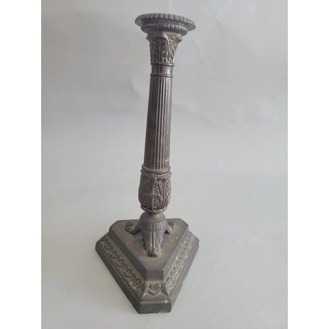 Gray Neoclassical Candlestick For Sale - Image 8 of 9