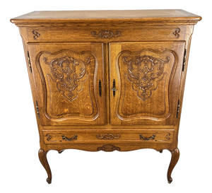 Vintage French Buffet in Carved Oak
