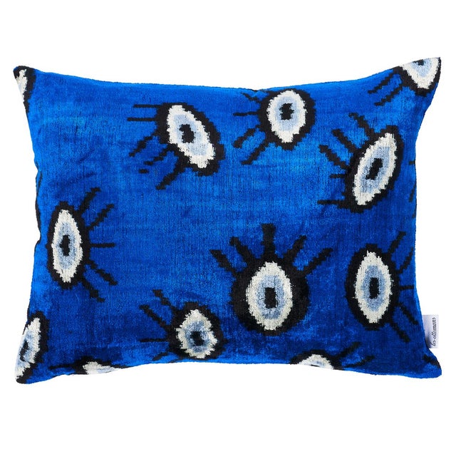 Not Yet Made - Made To Order Schumacher Bodrum Silk Velvet 20" Lumbar Pillow in Indigo For Sale - Image 5 of 5