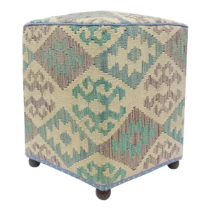 Shabby Chic Kilim Handmade Ottoman