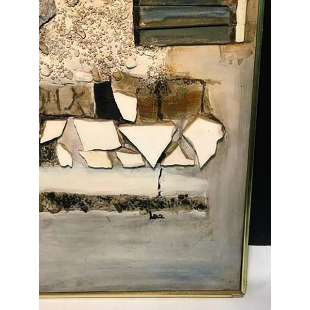 Wood 1970s Richard Lee Modern Stone, Wood, Terra Cotta Painted Wall Sculpture For Sale - Image 7 of 9