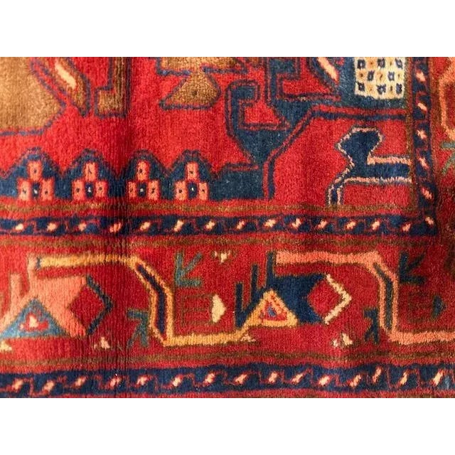 Red 1970s Vintage Persian Hamadan Rug For Sale - Image 8 of 11