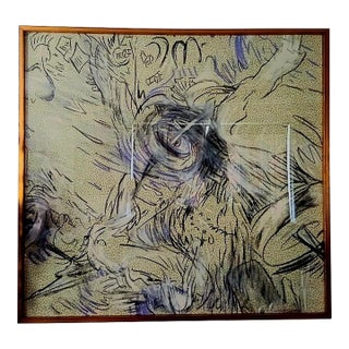 Laurie Anderson “Fabric 1” (2012) – Large-Scale Oil on Fabric, Framed For Sale