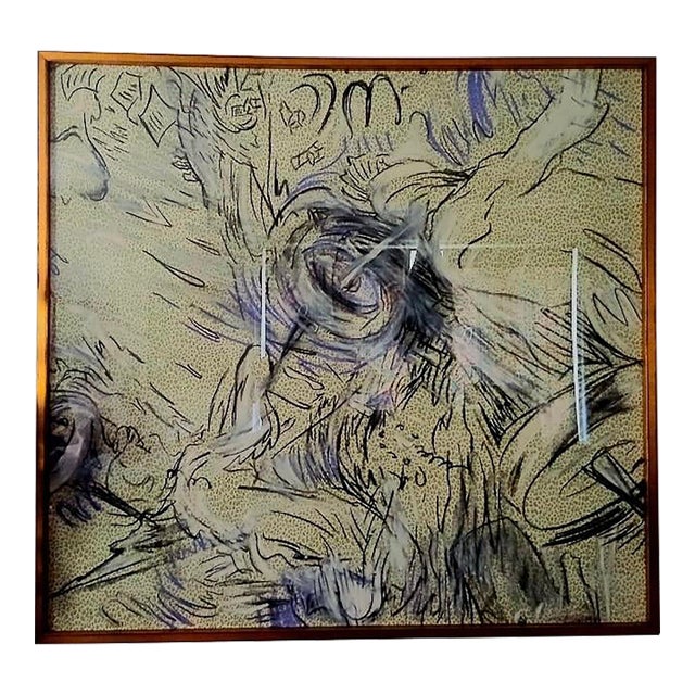 Laurie Anderson “Fabric 1” (2012) – Large-Scale Oil on Fabric, Framed For Sale