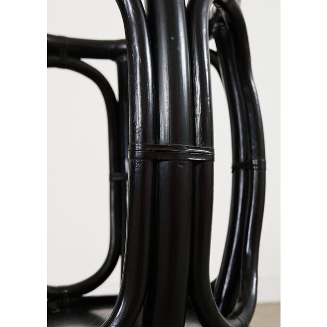 Pair of McGuire Lacquered Rattan Taborette Drum Drink Tables For Sale - Image 18 of 18