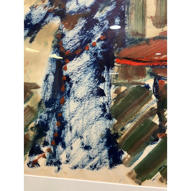 1960s 20th Century Oil on Paper by George Kokines Titled Center Seating For Sale - Image 5 of 8