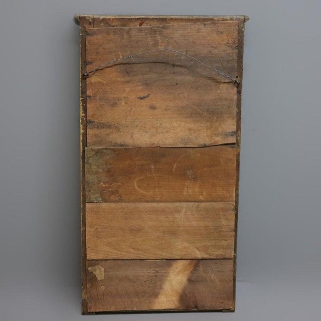 Antique Giltwood Eglomise Wall Mirror, Reverse Painted Countryside Church, C1 For Sale - Image 9 of 10