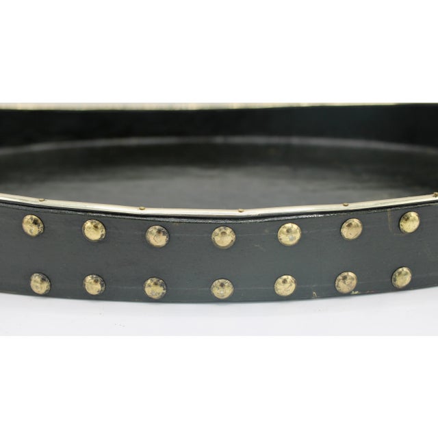 Mid-Century Modern Mid Century Modern Black and Gold Wooden Tray For Sale - Image 3 of 10