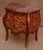 Louis XVstyle Marquetry Inlaid Marble Top Bombe Commode For Sale - Image 4 of 4