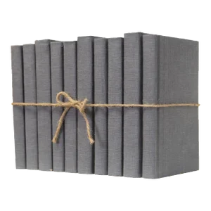 Decorative Books - Slate Linen Wrapped Book Bundle - 1 Foot of Grey Books