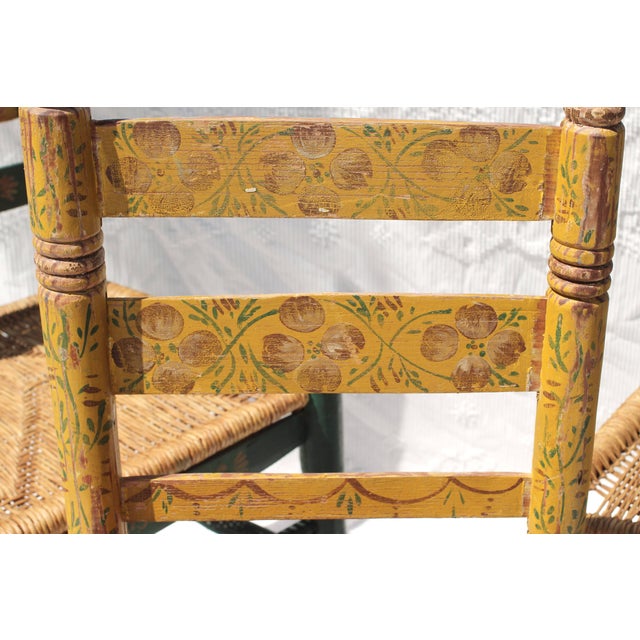 Yellow Yellow Mexican Folk Art Adult Chair From the 1930s For Sale - Image 8 of 12