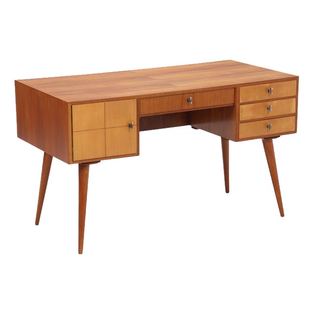Vintage Desk with 4 Drawers and 2 Doors For Sale