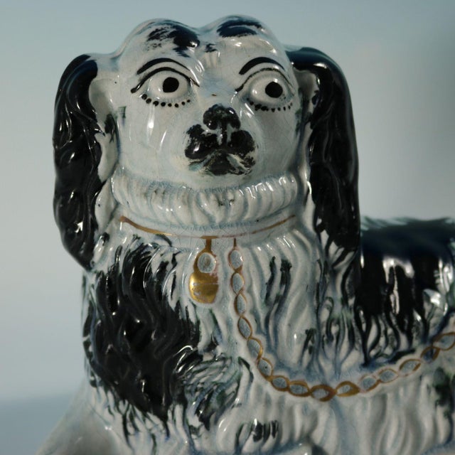 Rare Staffordshire Pottery Recumbent Spaniel For Sale - Image 9 of 10