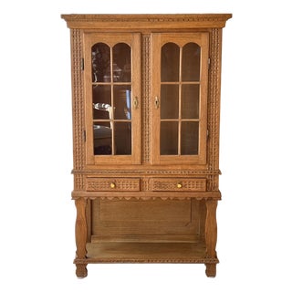 1930s Danish Oak Cabinet With Hidden Drawer For Sale