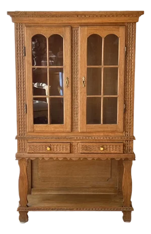 1930s Danish Oak Cabinet With Hidden Drawer