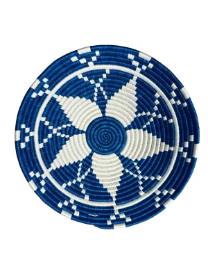 African Rwanda Woven Sweetgrass and Sisal Wall Hanging Basket