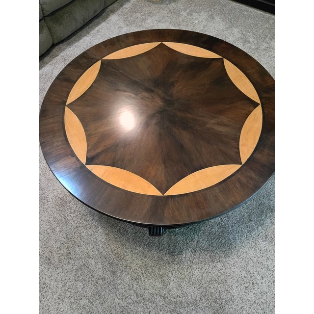 Ebony French Inspired Round Coffee Table For Sale - Image 8 of 10