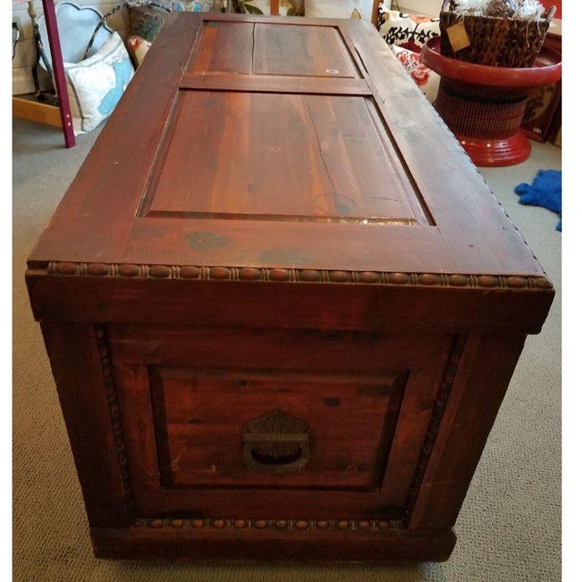 19th Century Antique Victorian Carved Panel Cedar Chest Chairish