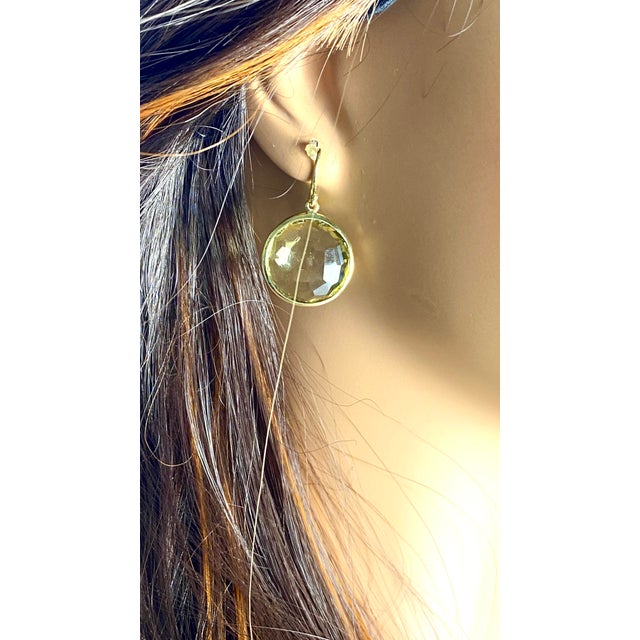 Green 18k Gold Large Green Prasiolite Drop Earrings From Ippolita Lollipop Collection, A Pair For Sale - Image 8 of 11