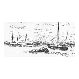 Hayward Cirker Coastal Sailing Drawing For Sale