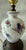 Blue Vintage Faience Small Table Lamp With Hand Painted Birds For Sale - Image 8 of 11