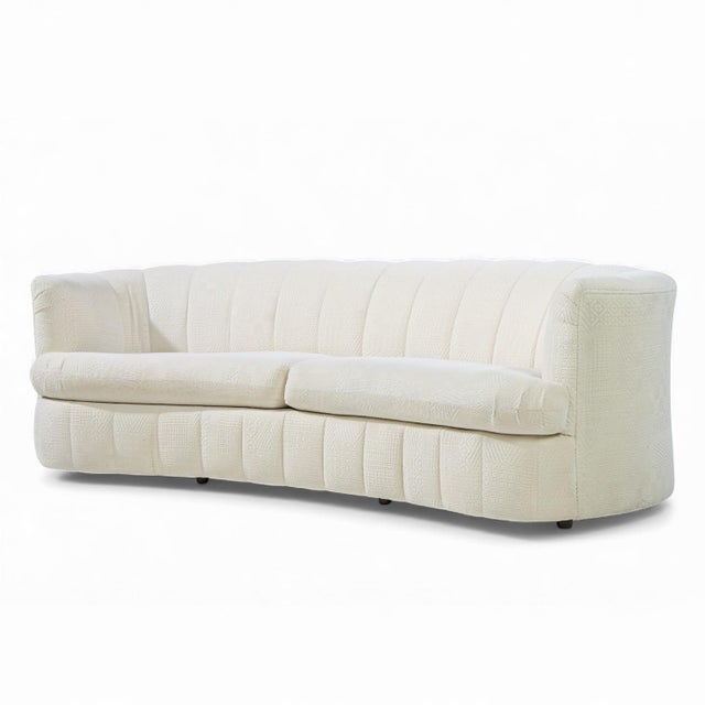 Mid-Century Modern Weiman Mid Century Channeled Crescent Sofa For Sale - Image 3 of 10