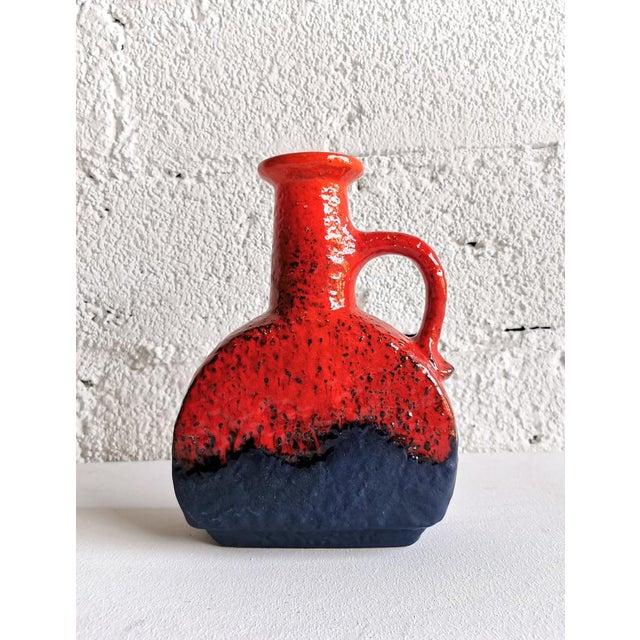 Red & Blue Fat Lava Vase from Dümler & Breiden, 1970s For Sale - Image 10 of 10