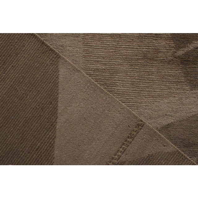 Beige Rug & Kilim’s Cubist Style Modern Deco Rug in Beige Brown Geometric Pattern For Sale - Image 8 of 8