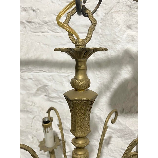 Vintage Spanish Neoclassical Style 5 Light Chandelier For Sale - Image 4 of 8