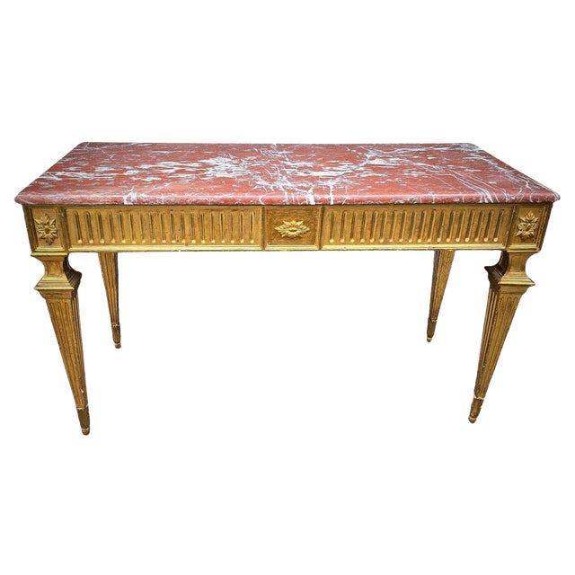 Louis XVI Gilded and Carved Wooden Console Table, 1750 For Sale