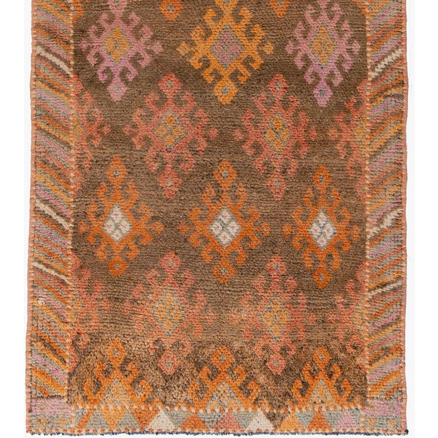 Textile Vintage Circa 1940 Turkish Oushak Runner 2ft 10in X 11ft 11in For Sale - Image 7 of 8