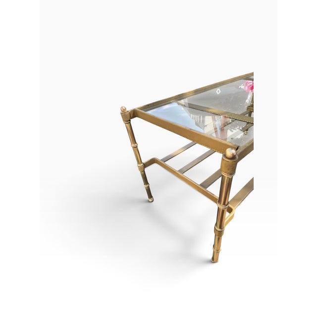 Stitched Leather Cocktail Table by Jacques Adnet, 1950s For Sale - Image 11 of 14