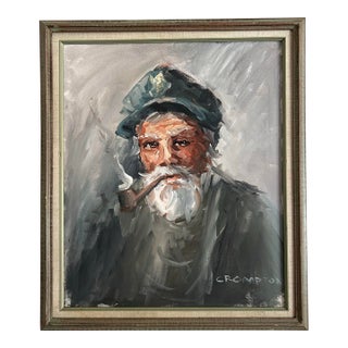 Vintage Impressionist Oil Painting Portrait of an Old “Salty Dog” Sailor For Sale