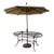 Brown Jordan Roma Table Frame and Weighted Umbrella Base With Canvas Umbrella For Sale