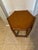 This is a Vintage Brighton Pavilion Style Burnt Bamboo Woven Rattan Top Accent Side Table. This distinct piece of mid-...