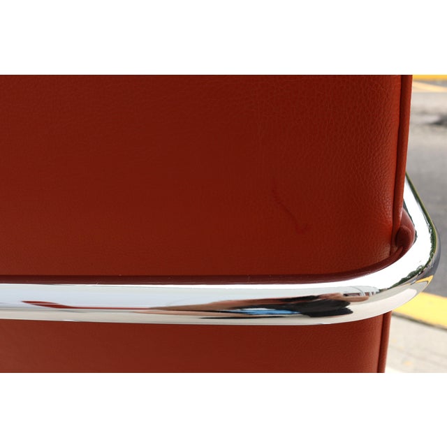 Ludwig Mies Van Der Rohe Brno Tubular Chairs in Orange Vinyl by Gordon, Set of 4 For Sale - Image 17 of 18