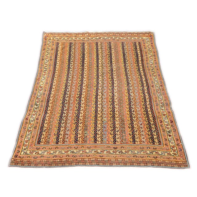 Late 18th Century Antique Persian Tribal Qashqai Rug 3' x 4'10'' For Sale - Image 11 of 12