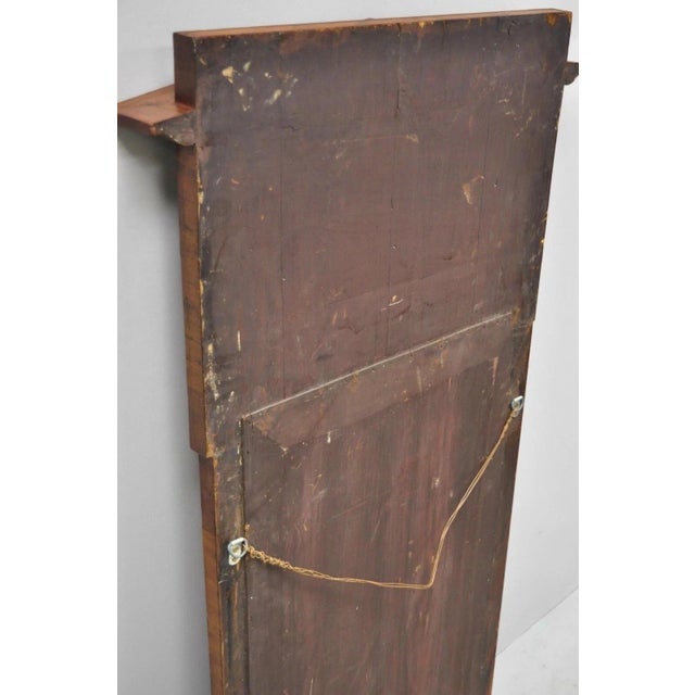 Antique Satinwood Dutch Marquetry Inlay Beveled Glass Console Pier Wall Mirror For Sale - Image 9 of 11