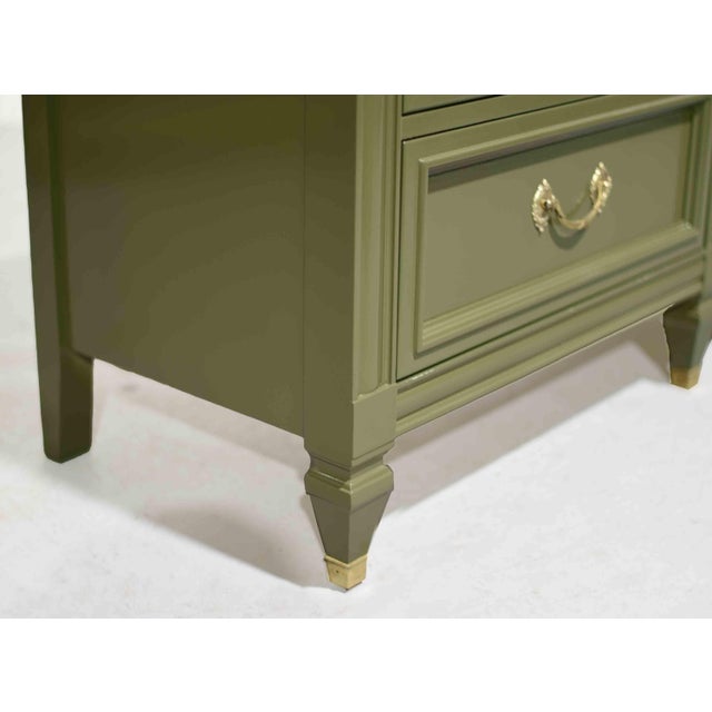 Mid Century French-Inspired Sideboard With Louis XV Brass Hardware by Dixie - Newly Painted For Sale - Image 11 of 16
