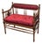 Antique Victorian Red Damask Upholstered Settee For Sale