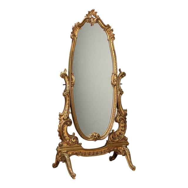 Carved Wooden Psyche Mirror For Sale