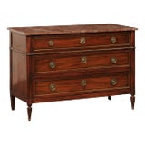Neoclassical French Commode with Marble Top For Sale