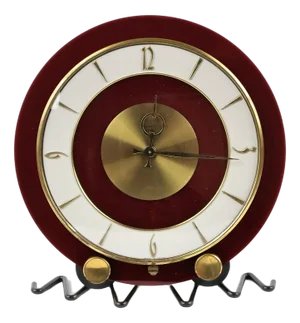 Red, White and Gold Bayard Pendulum Bakelite, 1960s