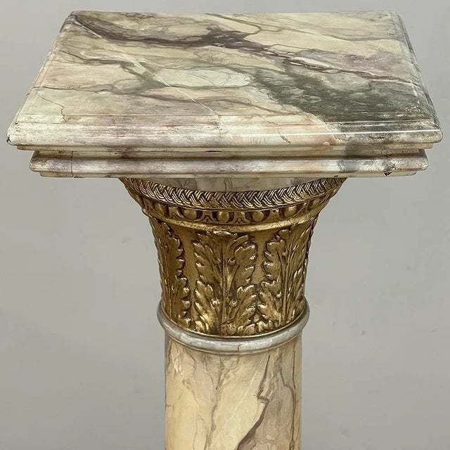 19th Century French Louis XVI Faux Marble Pedestal For Sale In Dallas - Image 6 of 12