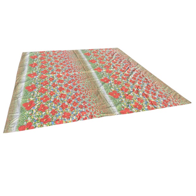 Vintage 1960s Retro Poppy Flower Shower Curtain For Sale In Charlotte - Image 6 of 8