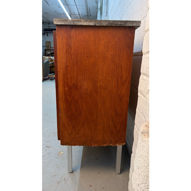 Long Mid 20th Century Modern Marble Credenza For Sale - Image 4 of 14