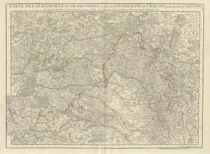 Antique Map of Champagne and Surrounding Regions